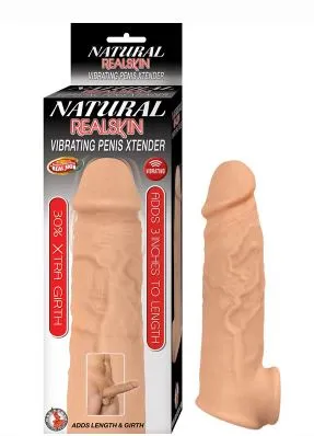 Nasstoys Natural Realskin Vibrating Penis Xtender - White