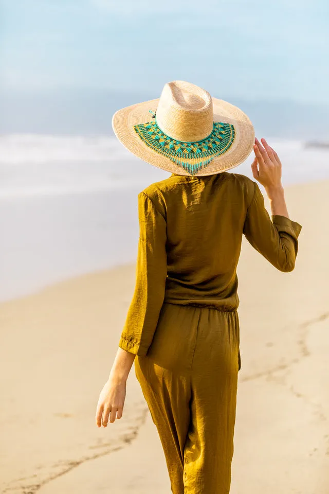 Western Wide Brim Palm Leaf Straw Hat
