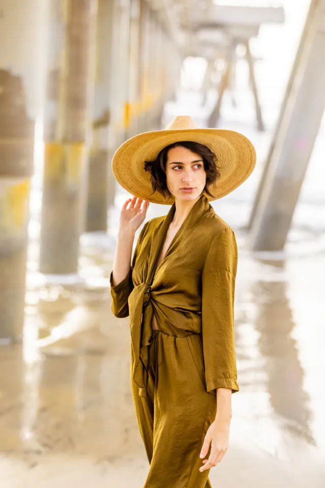 Western Wide Brim Palm Leaf Straw Hat