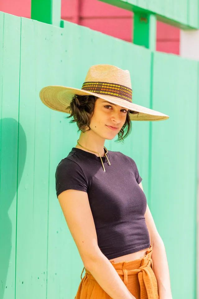 Western Wide Brim Palm Leaf Straw Hat
