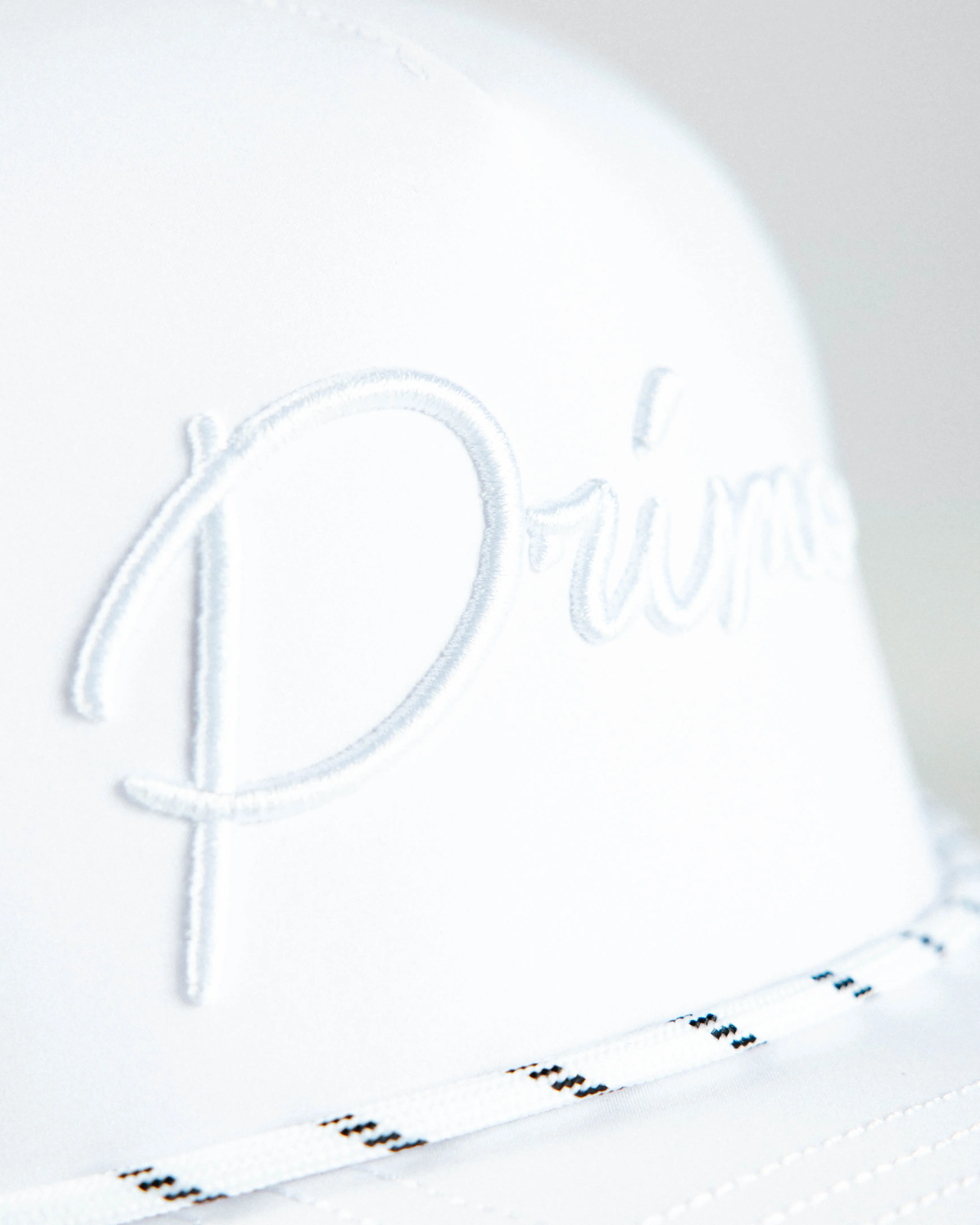 White Monochrome Cursive Hat
